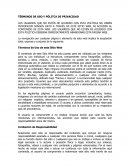 TÉRMINOS DE USO Y PÓLITCA DE PRIVACIDAD