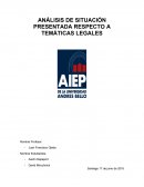 ANÁLISIS DE SITUACIÓN PRESENTADA RESPECTO A TEMÁTICAS LEGALES