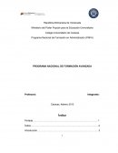 PROGRAMA NACIONAL DE FORMACIÓN AVANZADA.