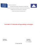 Actividad 4: Evaluación del aprendizaje estratégico