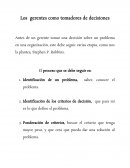 Los gerentes como tomadores de decisiones