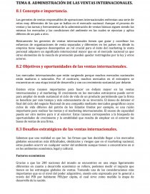TEMA 8. ADMINISTRACIÓN DE LAS VENTAS INTERNACIONALES.. Página 1