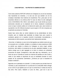 CASO REFICAR... “UN PROYECTO SOBRECOSTOSO”. Página 1
