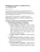 DIFERENCIAS ENTRE LA COMPETENCIA Y LA JURISDICCION