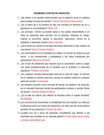 EXAMENES CORTOS DE NEGOCIOS. Página 1