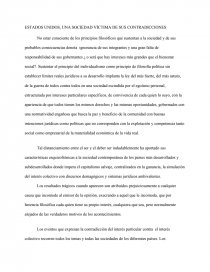 Estados Unidos, Una Sociedad Víctima de sus Contradicciones. Página 1
