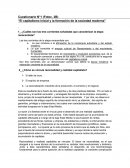 El capitalismo inicial y la formación de la sociedad moderna