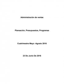 Planeación, Presupuestos, Programas. Página 1