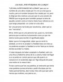 Cuento. LOS MAL AVENTURADOS NO LLORAN