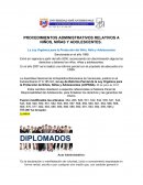 PROCEDIMIENTOS ADMINISTRATIVOS RELATIVOS A NIÑOS, NIÑAS Y ADOLESCEN.