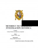 METODOS Y TECNICAS DE LA INVESTIGACION CIENTIFICA.