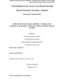 Proyecto de actividades pesqueras.