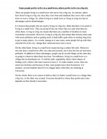 describe a small town essay is life better in a small town or a big city essay