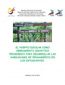 EL HUERTO ESCOLAR COMO HERRAMIENTA DIDÁCTICO PEDAGÓGICA PARA DESARROLLAR LAS HABILIDADES DE PENSAMIENTO EN LOS ESTUDIANTES.