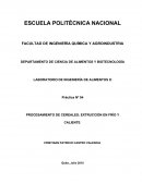 PROCESAMIENTO DE CEREALES: EXTRUCCIÓN EN FRÍO Y CALIENTE.