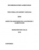 Aspectos sanitarios en la nutricion y alimentacion