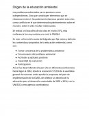 Origen de la educación ambiental