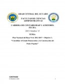 ECUADOR - PLAN NACIONAL DEL BUEN VIVIR OBJETIVO 1.