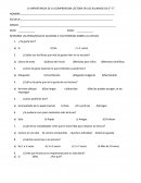 Cuestionario para detectar la importancia de la comprensión lectora