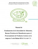 BUENAS PRACTICAS DE MANUFACTURA.