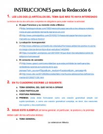 INSTRUCCIONES para la Redacción 6. Página 1