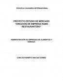 PROYECTO ESTUDIO DE MERCADO “CREACIÓN DE EMPRESA RAMO RESTAURANTERO”
