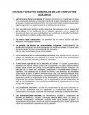 CAUSAS Y EFECTOS GENERALES DE LOS CONFLICTOS AGRARIOS.