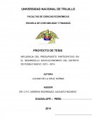 PRESUPUESTO PARTICIPATIVO EN EL DESARROLLO SOCIO-ECONÓMICO