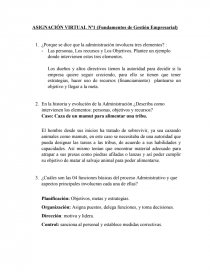 CUESTIONARIO - FUNDAMENTOS DE GESTIÓN EMPRESARIAL. Página 1