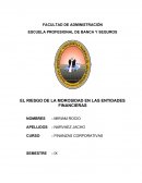 EL RIESGO DE LA MOROSIDAD EN LAS ENTIDADES FINANCIERAS