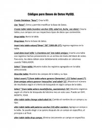 Comandos para Bases de Datos SQL.. Página 1