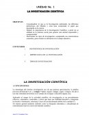 UNIDAD No. 1 LA INVESTIGACIÓN CIENTÍFICA