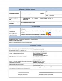 Presentación, en formas en las que se elaborara la participación estudiantil. Aclaramiento de como se evaluara. Página 1
