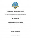 Gestión del Alcance del proyecto.