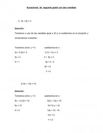 Ecuaciones de segundo grado con dos variables. Página 1