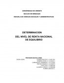 DETERMINACION DEL NIVEL DE RENTA NACIONAL DE EQUILIBRIO