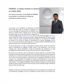 PROMISE, un aliado medular en almacenamiento de datos en CANAL ONCE. Página 1