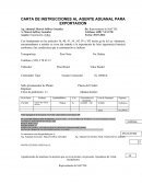 Carta de instrucciones.