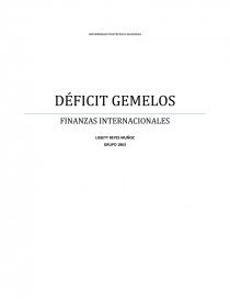 DÉFICIT GEMELOS FINANZAS INTERNACIONALES. Página 1