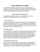 COMO EDUCAR BIEN A LOS HIJOS.