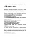 Analisis del la Ley del Impuesto sobre la Renta