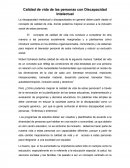 Calidad de vida de las personas con Discapacidad Intelectual