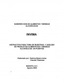 INSTRUCTIVO PARA TOMA DE MUESTRAS Y ANÁLISIS DE PRODUCTOS ALIMENTICIOS Y BEBIDAS ALCOHÓLICAS EN PUERTOS