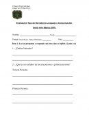 Evaluación Tipo de Narradores Lenguaje y Comunicación