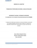 FORMACIÓN DE PROFESORES DE ESPAÑOL LENGUA EXTRANJERA