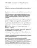 Filosofía de las ciencias sociales y humanas
