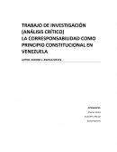 LA CORRESPONSABILIDAD COMO PRINCIPIO CONSTITUCIONAL EN VENEZUELA.