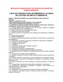 LISTA DE CHEQUEO PARA DETERMINAR EL ALCANCE DEL ESTUDIO DE IMPACTO AMBIENTAL