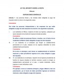 LEY DEL IMPUESTO SOBRE LA RENTA TÍTULO I