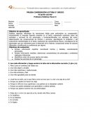 PRUEBA COMPRENSIÓN LECTORA 5° BÁSICO.